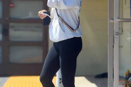 Serinda Swan Flaunting her Figure as she Takes her Dog for a Walk