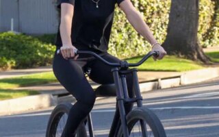 Rosie Huntington-Whiteley Out for a Bike Ride in Beverly Hills