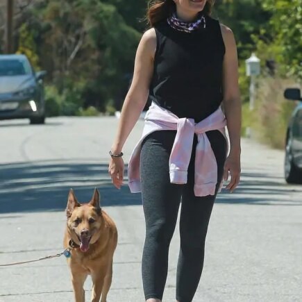 Mandy Moore and Taylor Goldsmith Walking Their Dog in LA