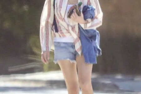 Robin Wright Out in Venice in Cut-off Denim Shorts