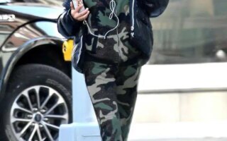 Irina Shayk Chic in a Camouflage Out in New York City