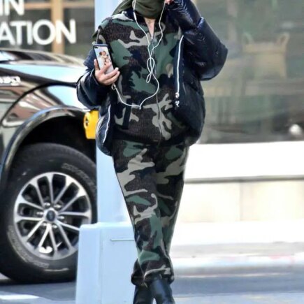 Irina Shayk Chic in a Camouflage Out in New York City