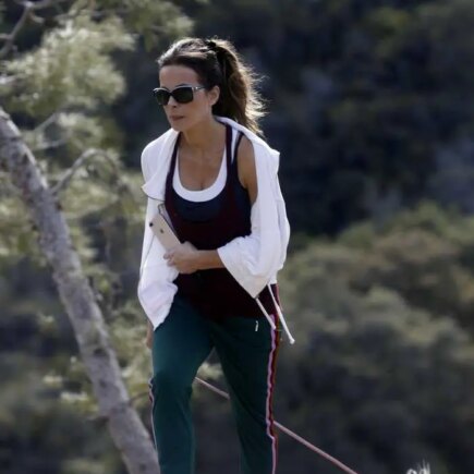 Kate Beckinsale Takes her Dog for a Walk with a Friend