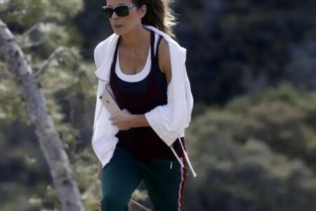 Kate Beckinsale Takes her Dog for a Walk with a Friend