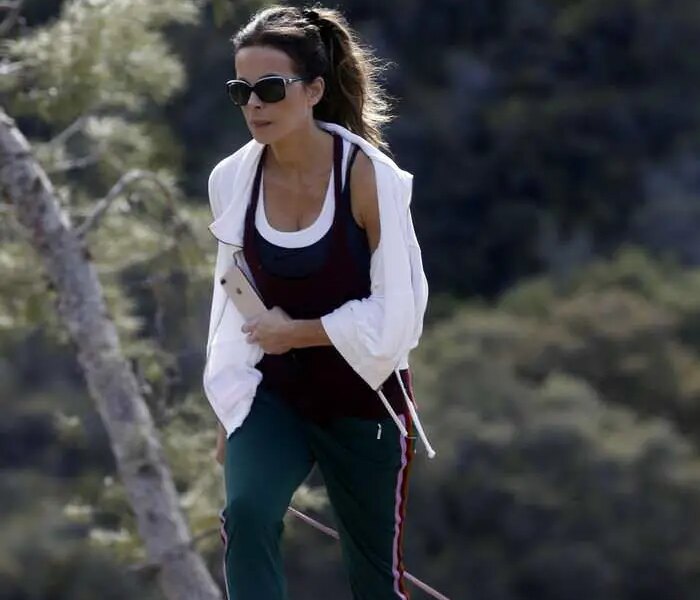 Kate Beckinsale Takes her Dog for a Walk with a Friend