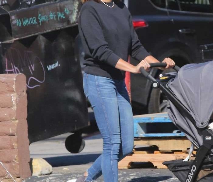 Amber Stevens West Takes her Daughter for a Stroll in LA