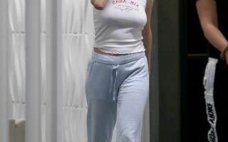 Selena Gomez in Tank Top and Sweatpants