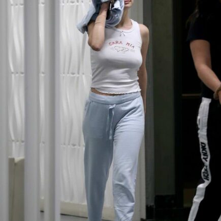 Selena Gomez in Tank Top and Sweatpants