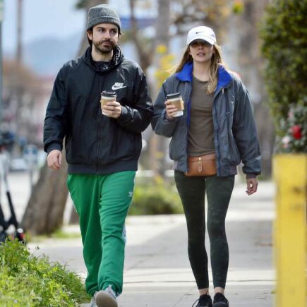 Elizabeth Olsen at Coffee Run with Fiance in LA