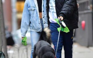 Emily Ratajkowski with Husband Walk Their Dog on Empty Streets in NY