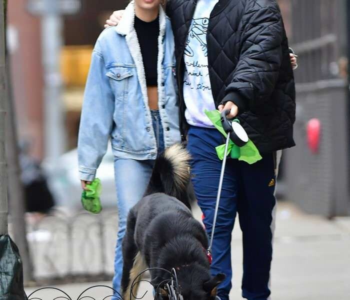 Emily Ratajkowski with Husband Walk Their Dog on Empty Streets in NY