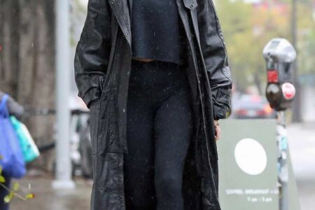 Vanessa Hudgens Out in the Los Feliz in Leather Trench Coat