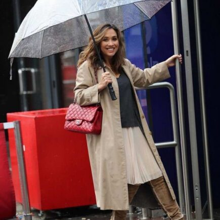 Myleene Klass Arriving for Work at Global Radio Studios