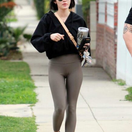 Lucy Hale in Grey Leggings Out in Los Angeles