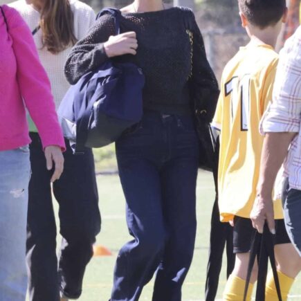 Christina Ricci Captures Retro Vibes with High-Waisted Jeans at Soccer Game