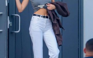 Kendall Jenner Shows Off Her Toned Tummy in Gray Crop Top in Miami