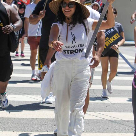 Vanessa Hudgens Joins SAG-AFTRA Strike in Chic All-White Outfit