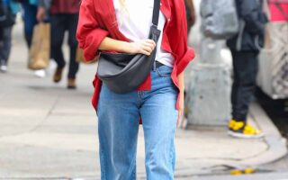 Jennifer Lawrence Embraces Casual Style with a T-shirt and Loose Jeans