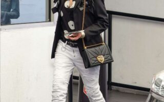 Gwen Stefani Displays her Chic Style in White Jeans and Black Blazer