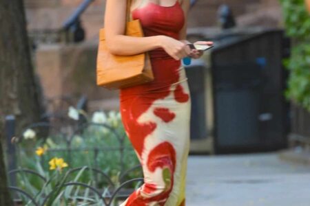 Emily Ratajkowski Flaunts Her Figure in a Red Summer Dress in NYC
