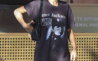 Rita Ora Looks Great in a Vintage Janet Jackson T-Shirt at Double Bay