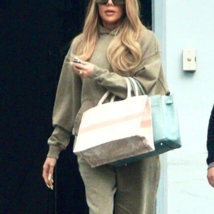 Khloe Kardashian Rocks Comfy Sweats for Studio Visit in Calabasas