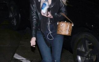 Ashley Benson Stuns in a Motorcycle Jacket and Jeans at Dinner at Craig’s