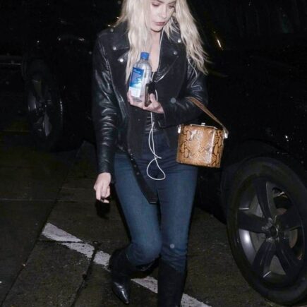 Ashley Benson Stuns in a Motorcycle Jacket and Jeans at Dinner at Craig’s