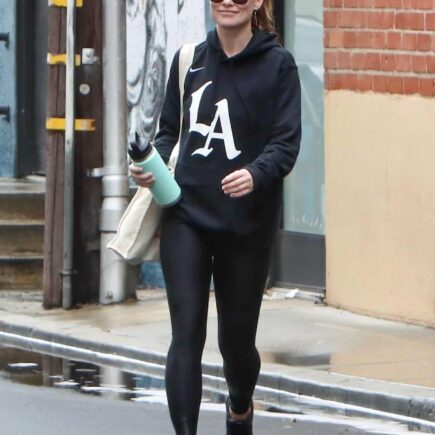 Olivia Wilde Shows Off Shapely Legs in Workout Gear and LA Hoodie