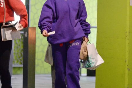 Vanessa Hudgens Rocks the Simon Miller Clogs in All-Purple Outfit