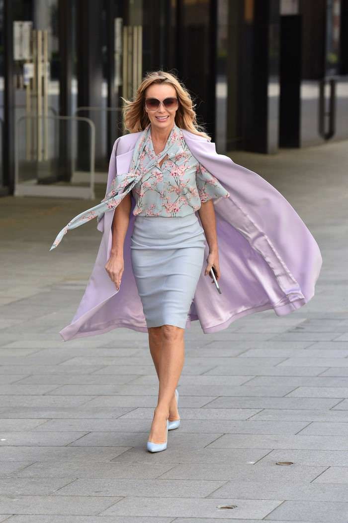 amanda holden in a stunning pastel ensemble going to work 2