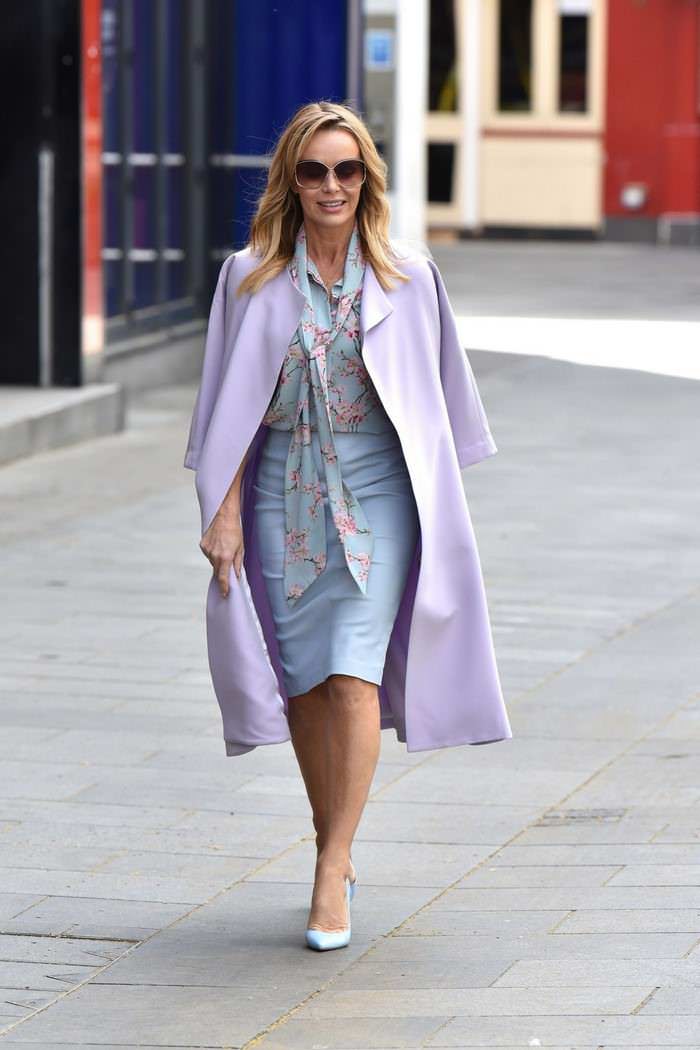 amanda holden in a stunning pastel ensemble going to work 4