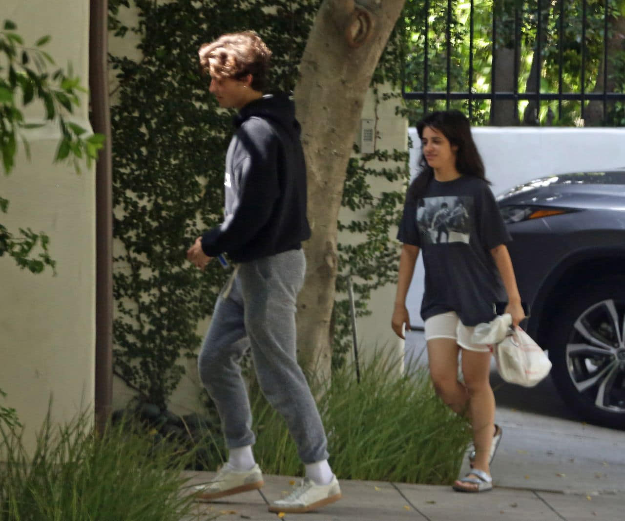 camila cabello in a baggy t shirt and shorts out in la 1