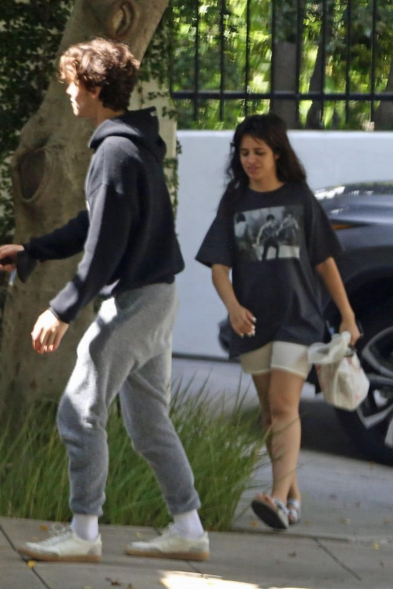 camila cabello in a baggy t shirt and shorts out in la 3