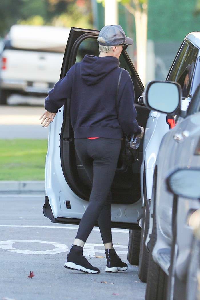 charlize theron in tights out in west hollywood 2