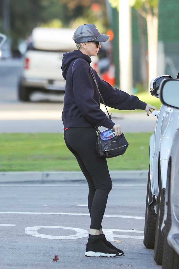 charlize theron in tights out in west hollywood 4