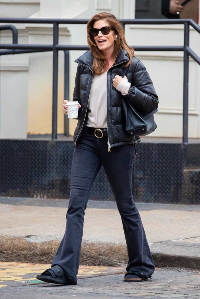cindy crawford is all smiling as she takes a cup of coffee in nyc 3