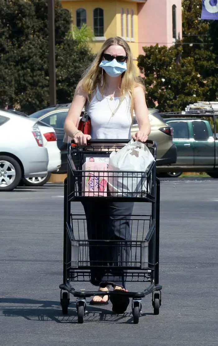 dakota fanning flashes her slim waist while grocery shopping at vons in burbank 2