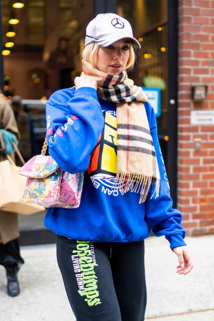 dua lipa in colorful sweats exiting hotel in new york city 3