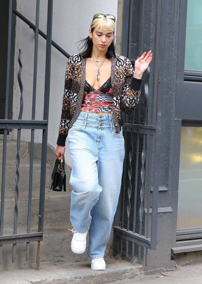 dua lipa looks stylish in a vest top while leaving her apartment in nyc 1