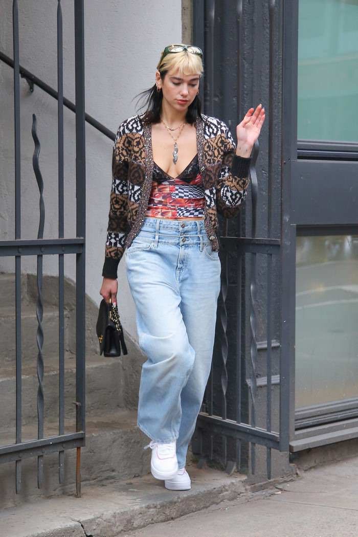 dua lipa looks stylish in a vest top while leaving her apartment in nyc 3
