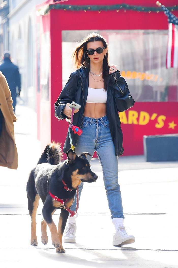 emily ratajkowski out with her dog colombo in new york 1