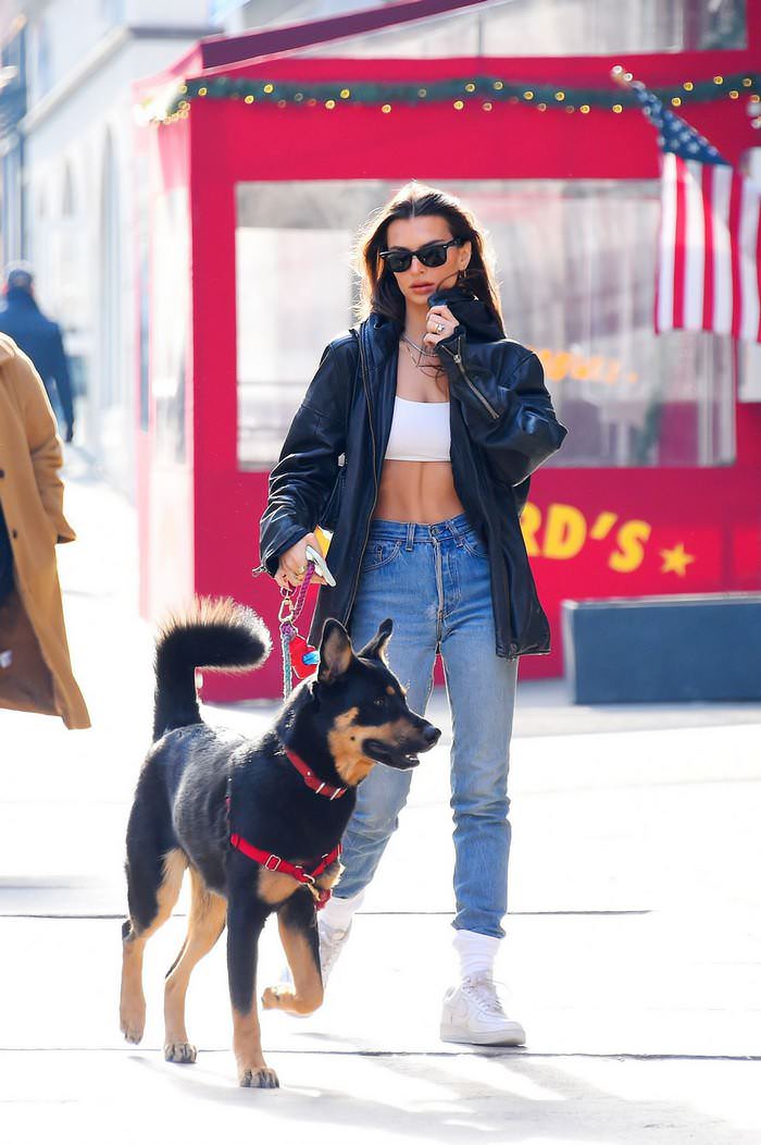 emily ratajkowski out with her dog colombo in new york 3