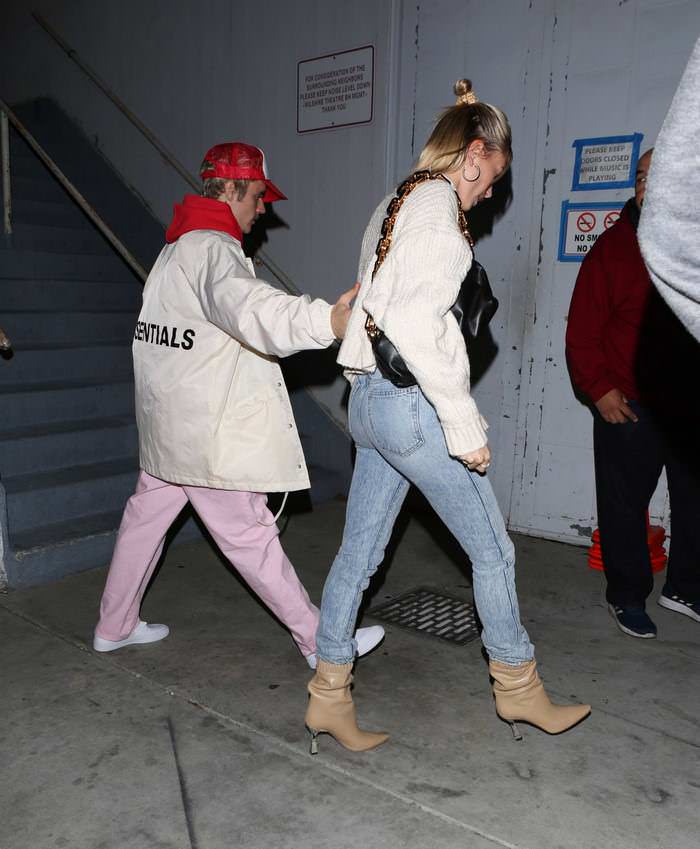 hailey rhode bieber and justin bieber at hillsong church in los angeles 2