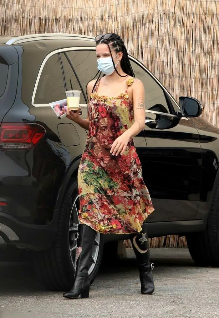 halsey in boho chic style arrives at a studio in los angeles 2