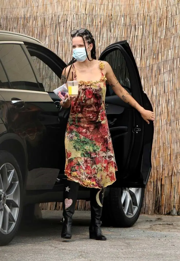 halsey in boho chic style arrives at a studio in los angeles 3