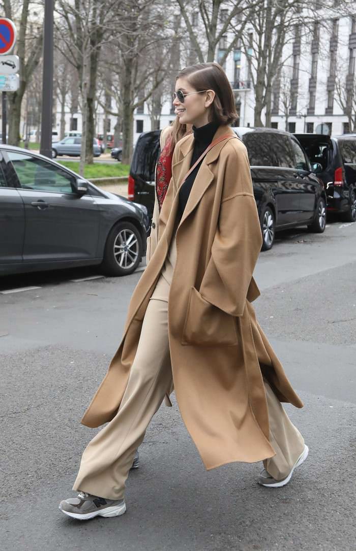 kaia gerber out in paris during pfw 3