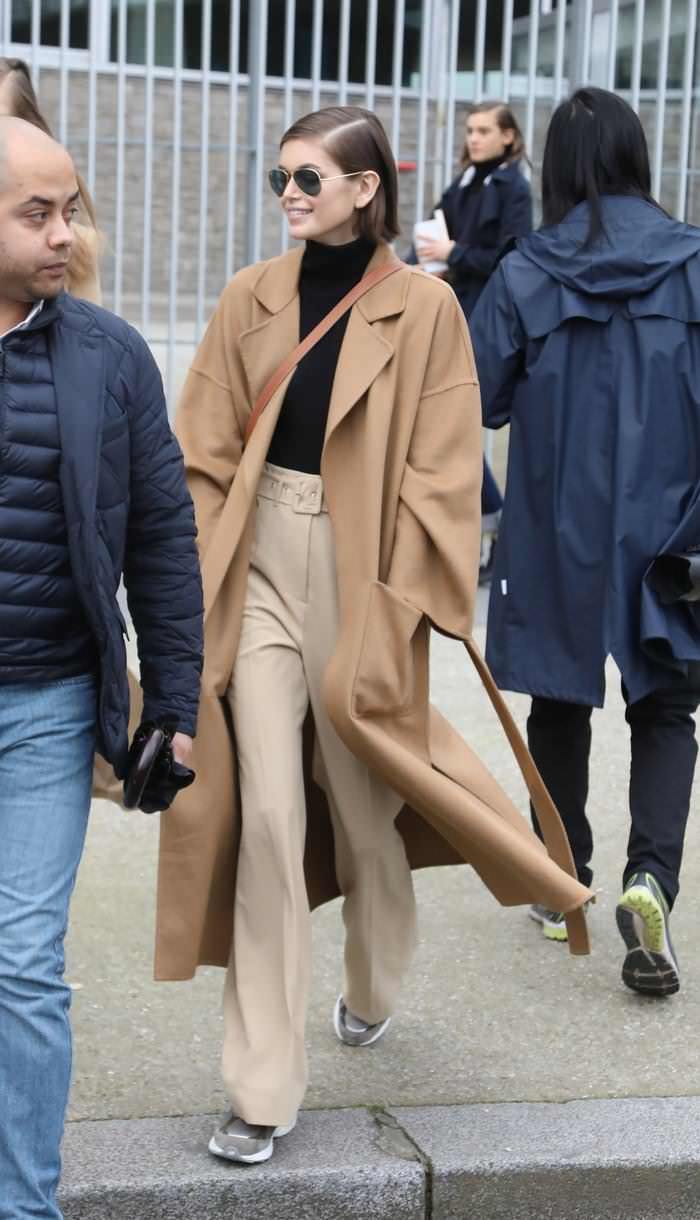 kaia gerber out in paris during pfw 4