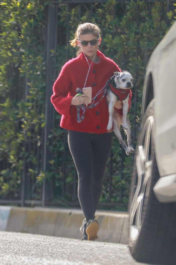 kate mara take the dog for a walk in los feliz 2