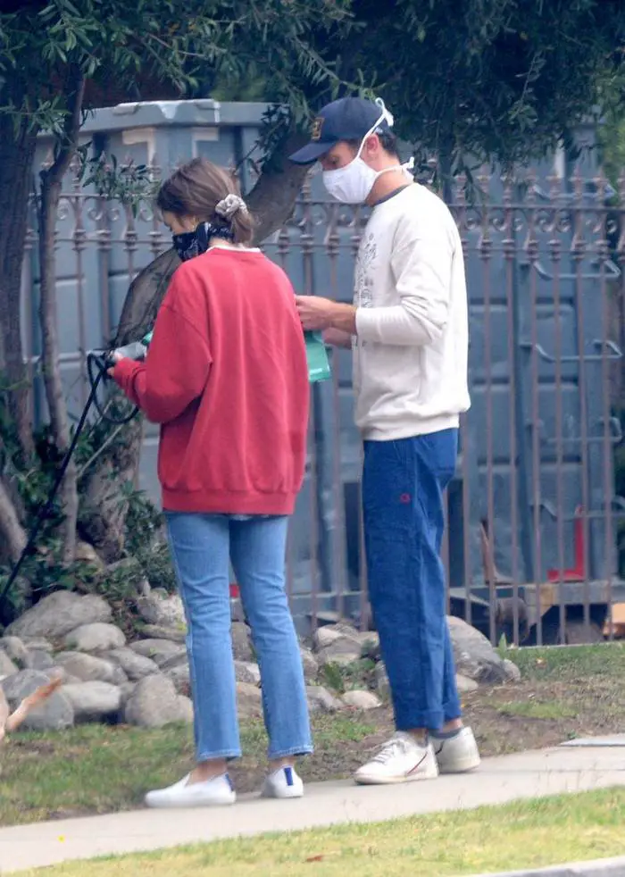 lily collins takes her dog out for a walk with bf charlie mcdowell 3